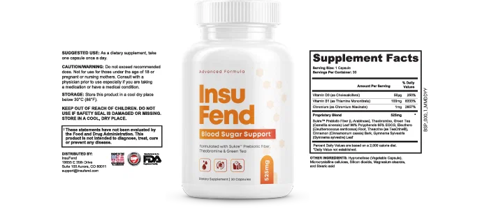 Insufend supplement facts label